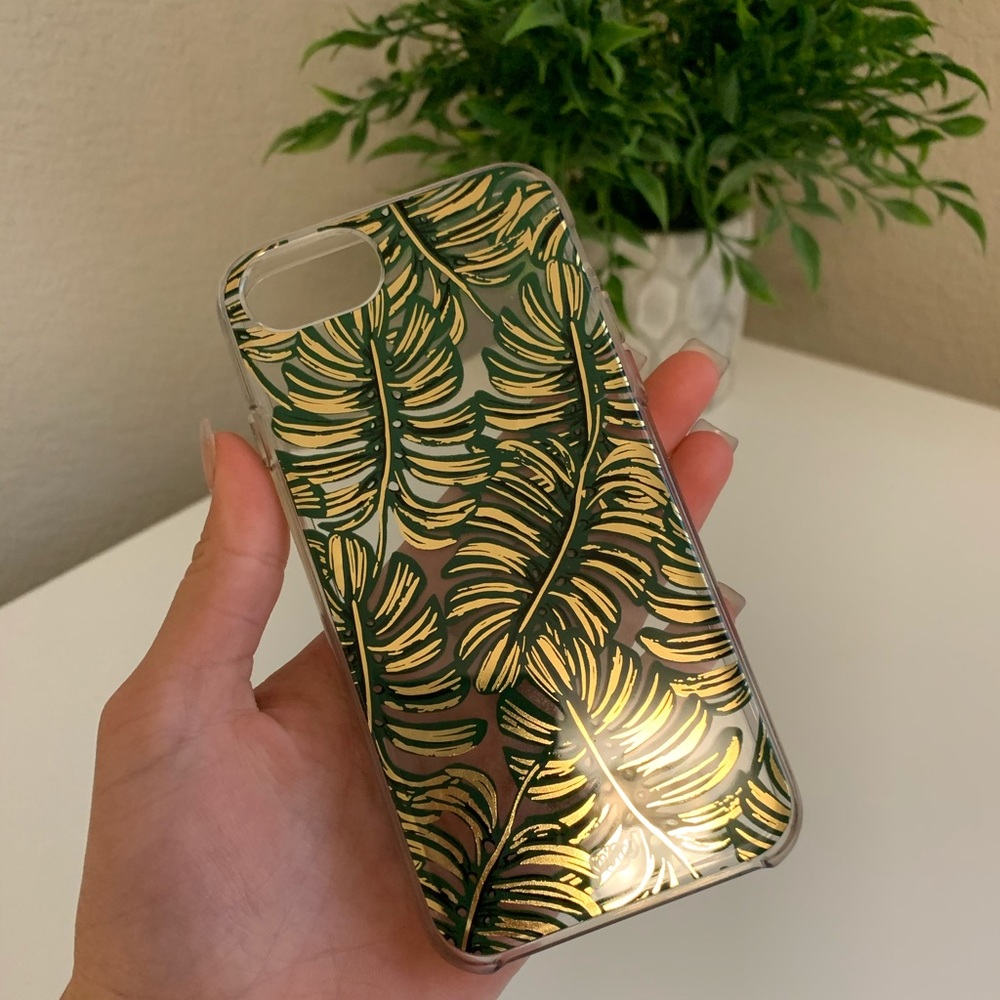 iPhone 6, 7, 8 Green and Gold Palm Leaf Phone Case